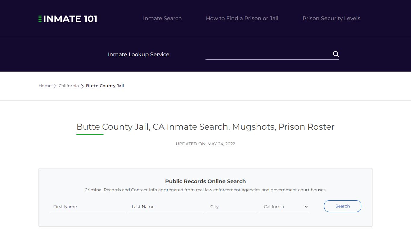 Butte County Jail, CA Inmate Search, Mugshots, Prison ...